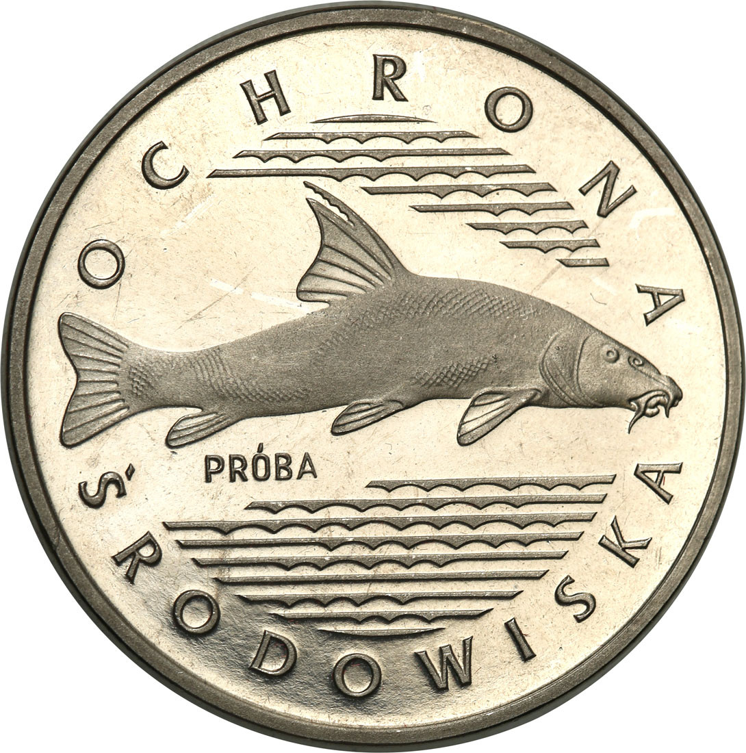 PRL. PRÓBA Nikiel 100 złotych 1977 Ryba
